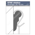 STAS Windsor Houten Kantlat 200 cm Wand Rail