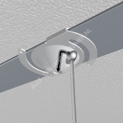 GeckoTeq Ceiling clip white metal with 200cm wire set 12kg