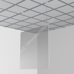 GeckoTeq Ceiling clip white metal with 200cm wire set 12kg