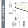 Artiteq Click Rail Set in wit 200cm - 20kg