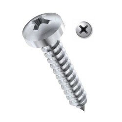 GeckoTeq Round Head Phillips Screw Stainless Steel - in 2 sizes
