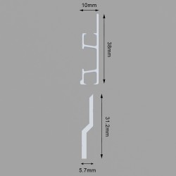 GeckoTeq Cleat Z Bar Self-Adhesive Hanging Rail - per set of 2