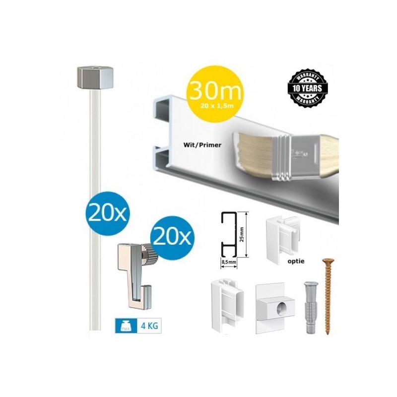 Click Rail White Budget Pack - 30 meters