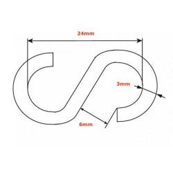 GeckoTeq S-Hook Galvanized Steel - 3mm