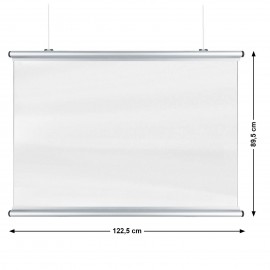 Corona Covid Spat- en Preventie schermen 122 x 89cm zilver