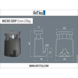 Artiteq 2,0mm Zelfremmende Micro Haak - 20kg
